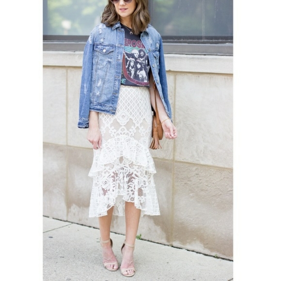 Chelsea28 Dresses & Skirts - White Lace Skirt